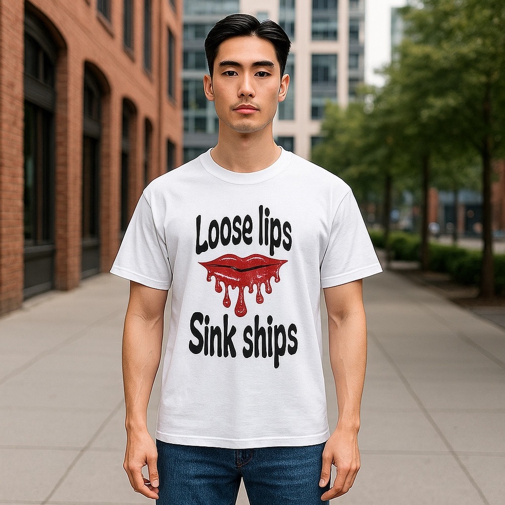 Men's Casual Tee - Loose Lips Sink Ships